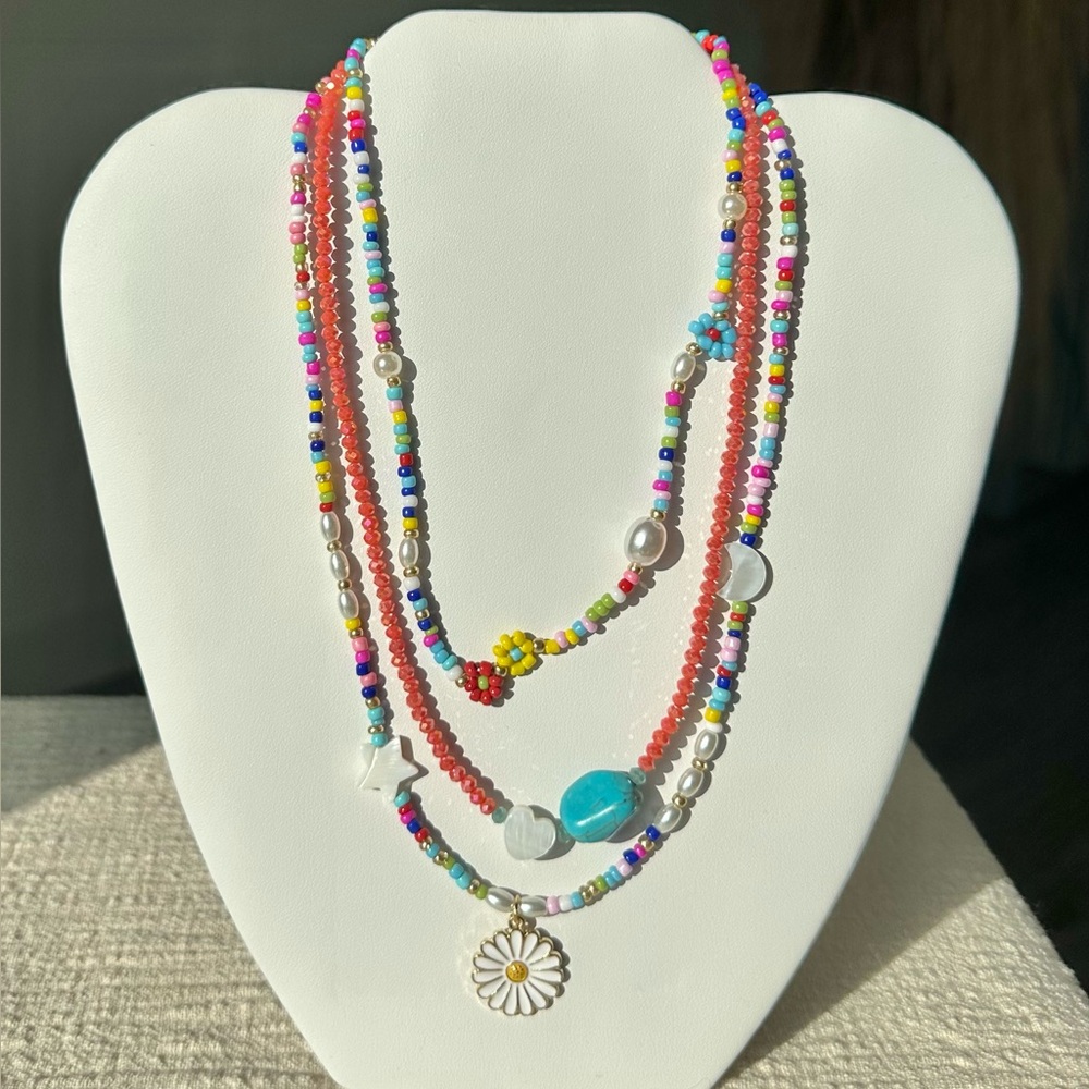 New Layered Choker Necklaces set Jewelry Beaded Necklace - Picture 4 of 5